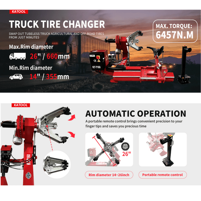 Katool KT-T160 Heavy Duty Truck Tire Changer Machine