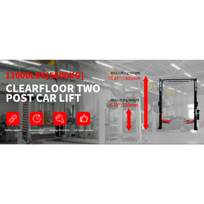 Katool AS110D Asymmetrical Vehicle Lift 11,000 lbs with 1-Year Warranty