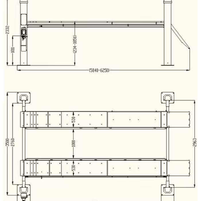 Katool KT-4H150 Heavy Duty 4-Post Alignment Lift 15,000lbs with Rolling jack