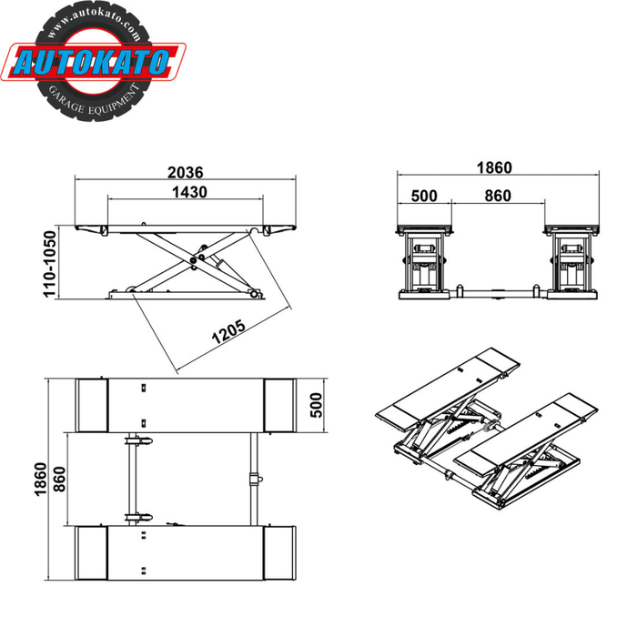 Katool X85-Electric Mid Rise Scissor Lift 8000lbs