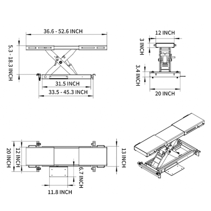 Katool KT-RJ50 Rolling Jack 5000lbs capacity