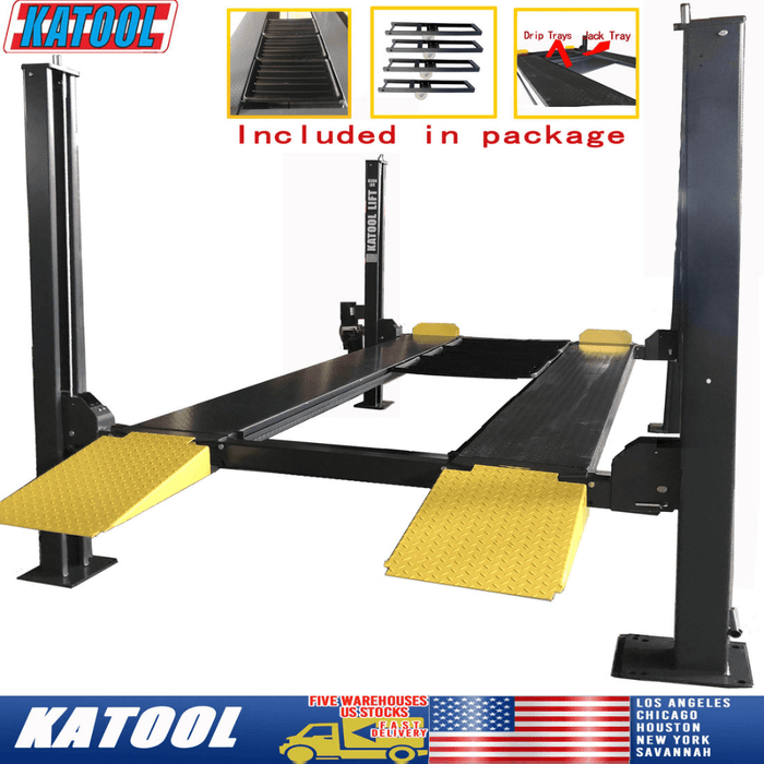 Katool KT-4H850 Heavy Duty 4-Post Car Lift 8,500lbs with Caster Kit