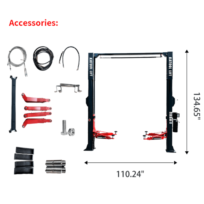 Katool AS110D Asymmetrical Vehicle Lift 11,000 lbs with 1-Year Warranty