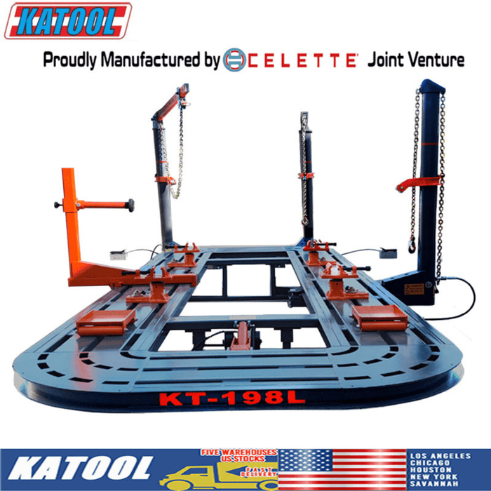 Katool KT-198L Auto Body Frame Machine: 20 feet 7,700 lbs load capacity