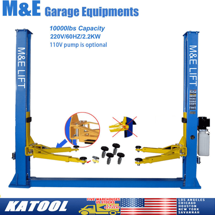 Katool H105 Two-Post Vehicle Lift - 10,000 lbs Capacity with 1-Year Warranty