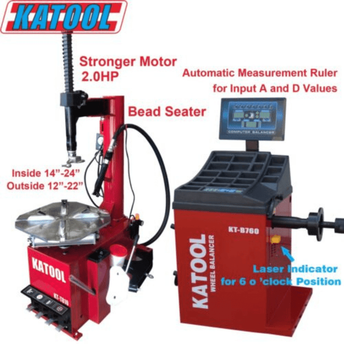 Katool Tire Changer KT-T810 & Wheel Balancer KT-B760 Combo