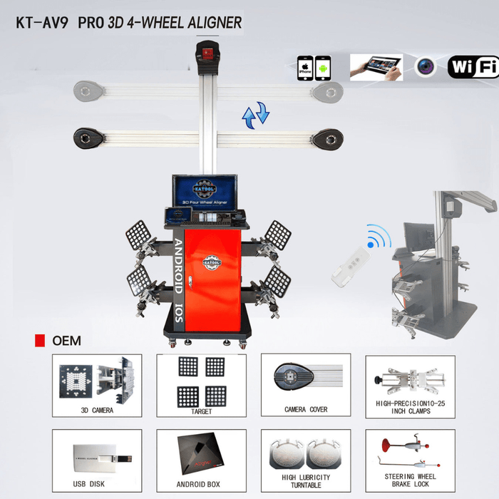 Katool KT-AV9 Wheel Alignment Machine Full-Automatic (Works on 2 Post Scissor Lift)