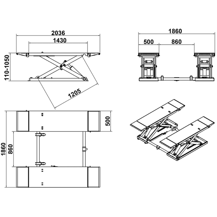 Katool X80-Electric Mid Rise Scissor Lift 8000lbs