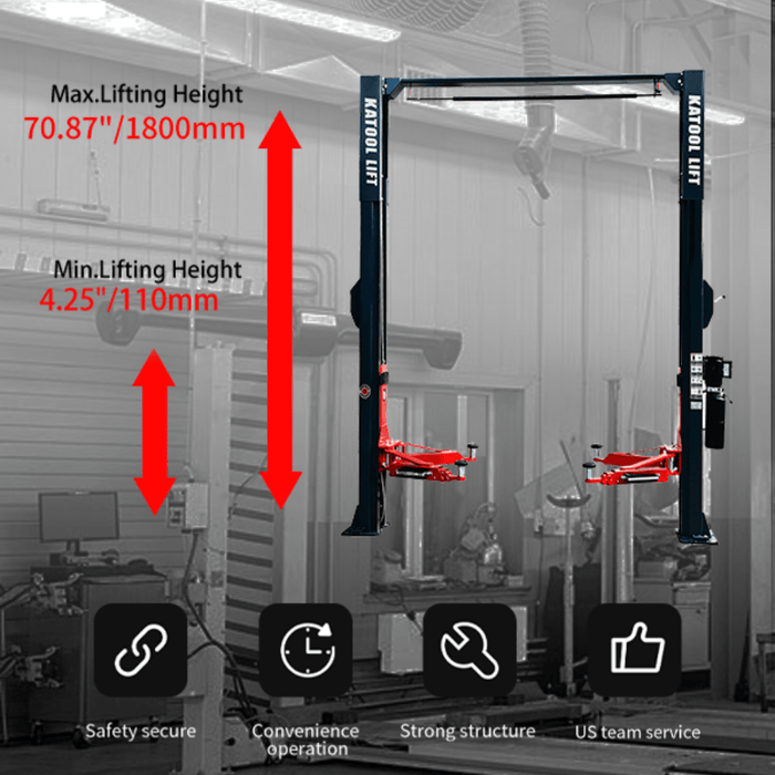 Katool AS110D Asymmetrical Vehicle Lift 11,000 lbs with 1-Year Warranty