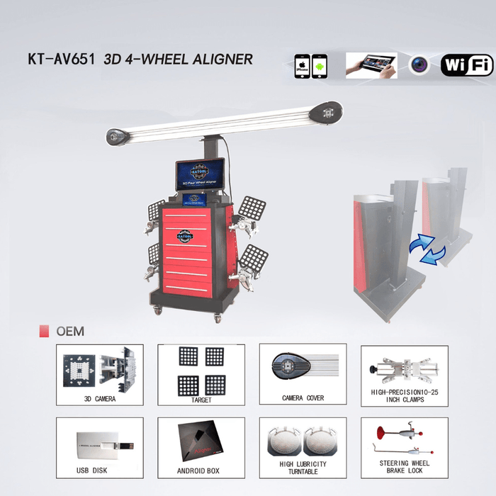 Katool KT-AV651 Wheel Alignment Machine Works on 2 Post & Scissor Lift